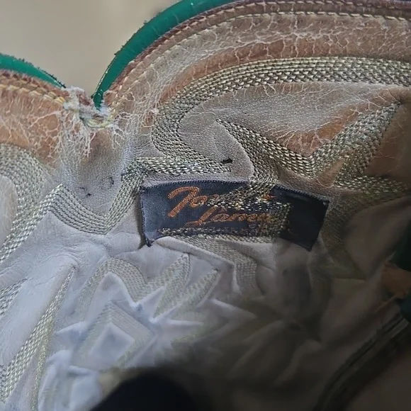 Mens Tony Lamas Vintage Green Lizard. Fits Sise 10/10.5. Cowboy Boots - Picture 8 of 9